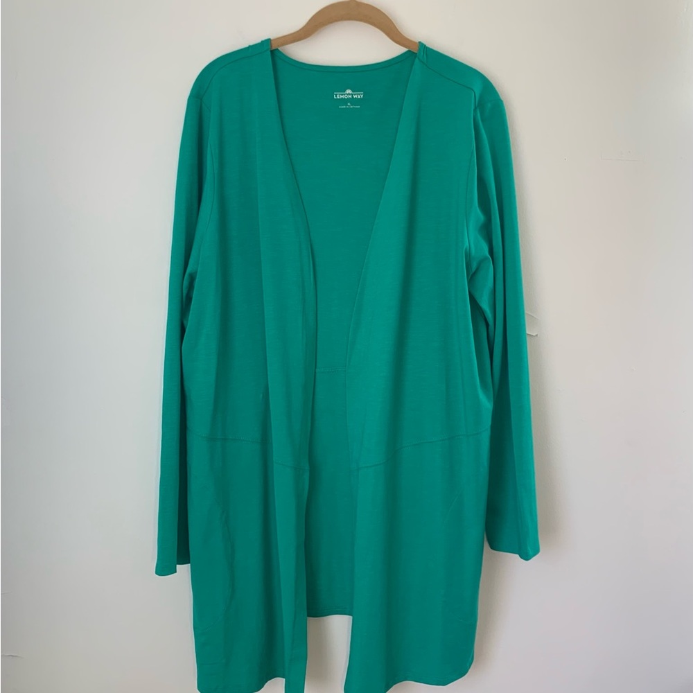 Lemon Way Long Green Cardigan Summer